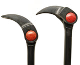 Close-up of the Adjustable Pry Bar wedge head at two angles, red PUSH release button