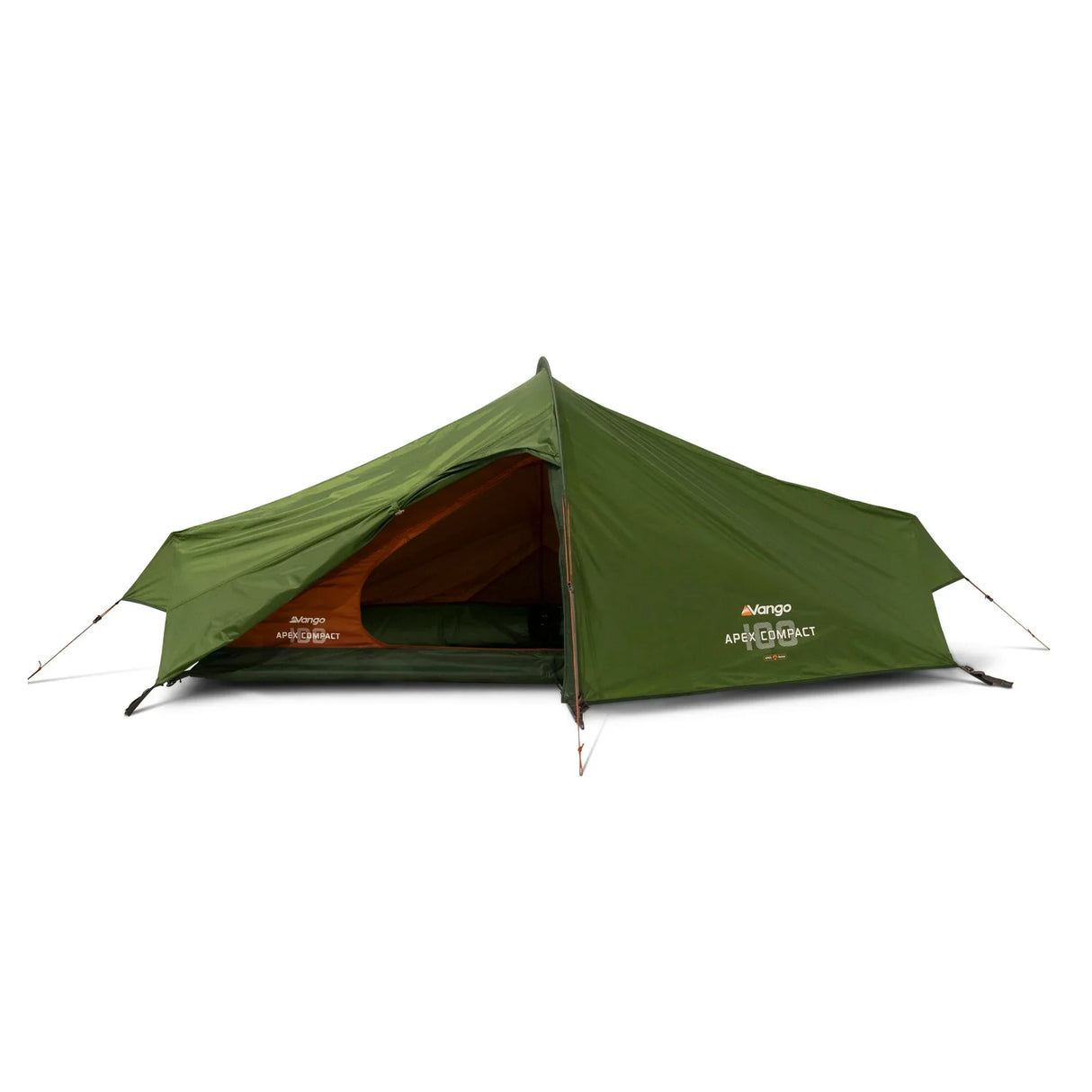 Vango Apex Compact 100 tent in forest green with the porch and inner door open