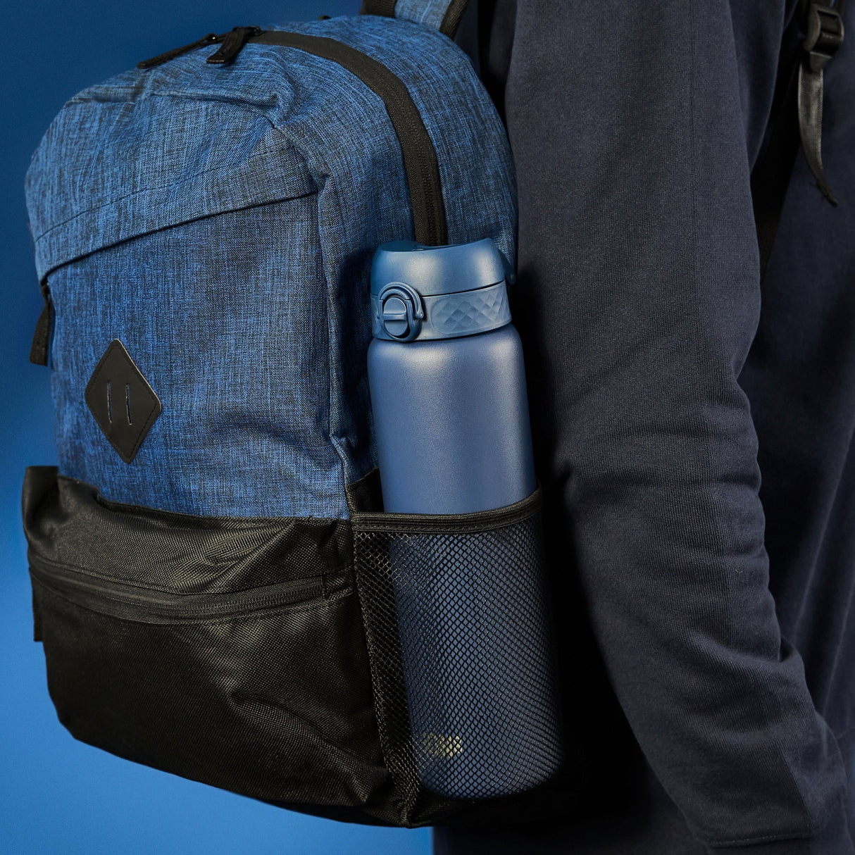 ION8 Leak Proof 1 Litre Thermal Water Bottle, Insulated Steel, Ash Navy, 1L