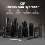 ION8 Leak Proof 1 Litre Thermal Water Bottle, Insulated Steel, Black, 1L