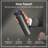 ION8 Leak Proof 1 Litre Thermal Water Bottle, Insulated Steel, Grey, 1L