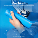 ION8 Steel Slim Leak Proof Water Bottle, Blue, 600ml