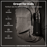 ION8 Leak Proof Slim Water Bottle, Stainless Steel, Black, 600ml