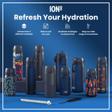 ION8 Steel Slim Leak Proof Water Bottle, Ash Navy, 600ml