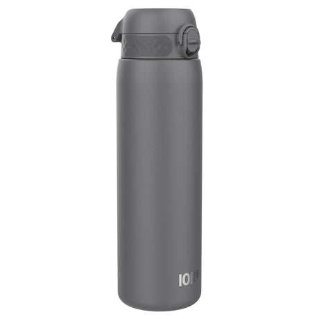 ION8 Leak Proof 1 Litre Water Bottle, Stainless Steel, Grey, 1L