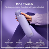 ION8 Leak Proof 1 Litre Thermal Water Bottle, Insulated Steel, Light Purple, 1L