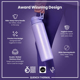 ION8 Leak Proof 1 Litre Thermal Water Bottle, Insulated Steel, Light Purple, 1L