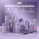 ION8 Leak Proof 1 Litre Thermal Water Bottle, Insulated Steel, Light Purple, 1L