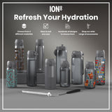 ION8 Leak Proof Slim Thermal Water Bottle, Insulated Steel, Grey, 500ml