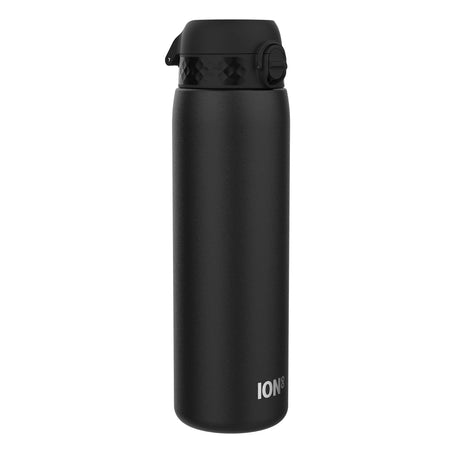 ION8 Leak Proof 1 Litre Water Bottle, Stainless Steel, Black, 1L
