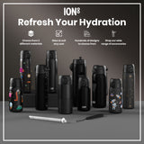 ION8 Leak Proof Slim Thermal Water Bottle, Insulated Steel, Black, 500ml