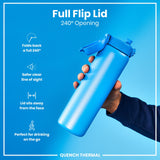 ION8 Leak Proof 1 Litre Thermal Water Bottle, Insulated Steel, Blue, 1L