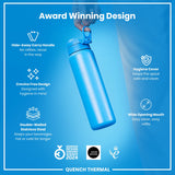 ION8 Leak Proof 1 Litre Thermal Water Bottle, Insulated Steel, Blue, 1L