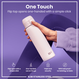 ION8 Steel Slim Leak Proof Water Bottle, Lilac Dusk, 600ml
