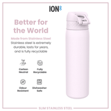 ION8 Steel Slim Leak Proof Water Bottle, Lilac Dusk, 600ml