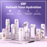 ION8 Steel Slim Leak Proof Water Bottle, Lilac Dusk, 600ml