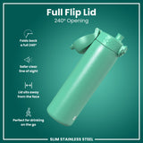 ION8 Steel Slim Leak Proof Water Bottle, Teal, 600ml