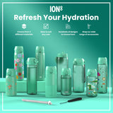 ION8 Steel Slim Leak Proof Water Bottle, Teal, 600ml