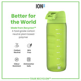 ION8 Recyclon Leak Proof Water Bottle, Green, 750ml