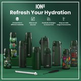 ION8 Recyclon Leak Proof Water Bottle, Dark Green, 750ml