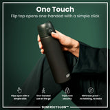 ION8 Recyclon Slim Leak Proof Water Bottle, Dark Green, 500ml