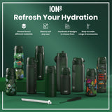 ION8 Recyclon Slim Leak Proof Water Bottle, Dark Green, 500ml