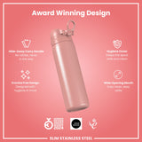 ION8 Steel Slim Leak Proof Water Bottle, Ash Rose, 600ml