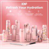 ION8 Steel Slim Leak Proof Water Bottle, Ash Rose, 600ml