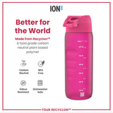 ION8 Recyclon Leak Proof Water Bottle, Pink, 750ml