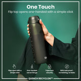 ION8 Recyclon Leak Proof Water Bottle, Dark Green, 1L