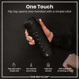 ION8 Recyclon Leak Proof Water Bottle, Black, 750ml