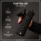 ION8 Recyclon Leak Proof Water Bottle, Black, 750ml
