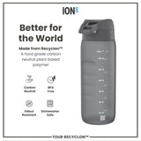 ION8 Recyclon Leak Proof Water Bottle, Grey, 750ml