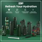 ION8 Leak Proof Slim Water Bottle, Stainless Steel, Dark Green, 600ml