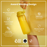 ION8 Recyclon Leak Proof Water Bottle, Yellow, 750ml