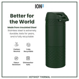 ION8 HotShot Insulated Steel Travel Mug, Dark Green, 360ml