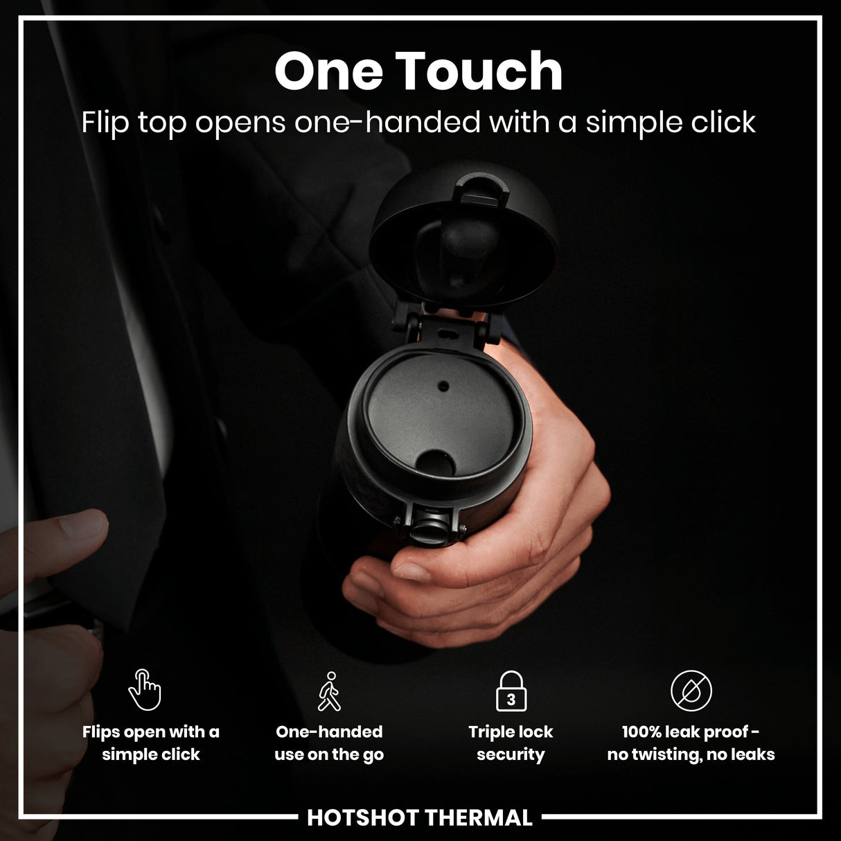 ION8 HotShot Insulated Steel Travel Mug, Black, 360ml