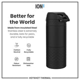 ION8 HotShot Insulated Steel Travel Mug, Black, 360ml