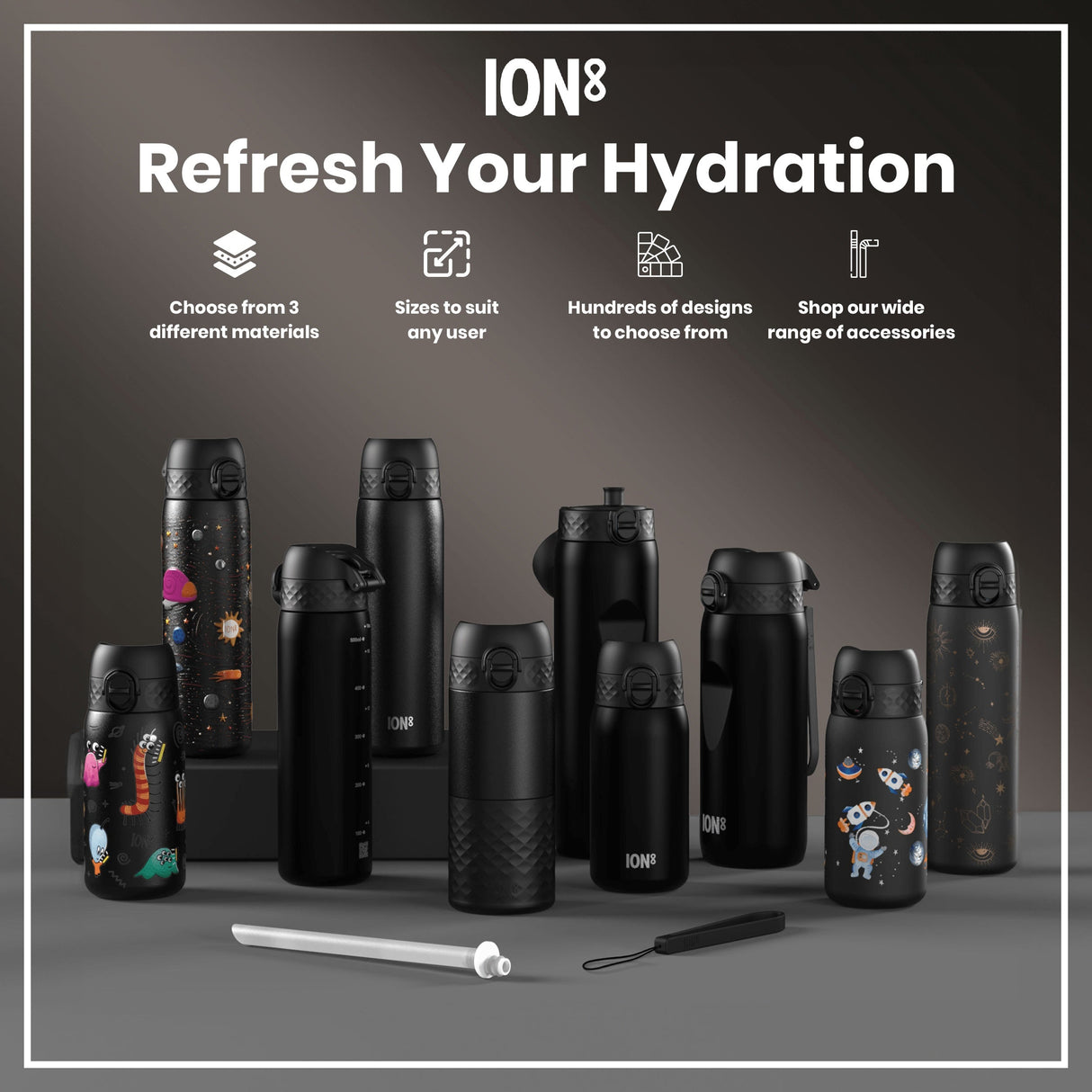 ION8 HotShot Insulated Steel Travel Mug, Black, 360ml