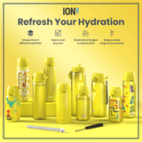 ION8 Steel Slim Leak Proof Water Bottle, Yellow, 600ml