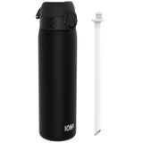 ION8 Recyclon Slim Leak Proof Water Bottle with Straw, Black, 500ml
