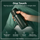 ION8 Leak Proof Thermal Water Bottle, Insulated Steel, Dark Green, 320ml