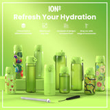 ION8 Recyclon Slim Leak Proof Water Bottle, Khaki Green, 500ml
