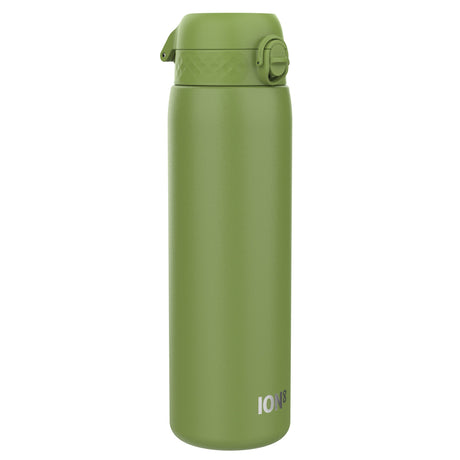 ION8 Leak Proof 1 Litre Water Bottle, Stainless Steel, Khaki Green, 1L