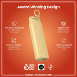 ION8 Leak Proof 1 Litre Water Bottle, Stainless Steel, Desert, 1L