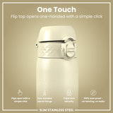 ION8 Steel Slim Leak Proof Water Bottle, Creamy White, 600ml