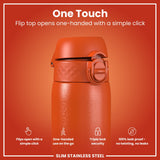 ION8 Steel Slim Leak Proof Water Bottle, Hearty Orange, 600ml