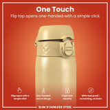 ION8 Steel Slim Leak Proof Water Bottle, Desert, 600ml