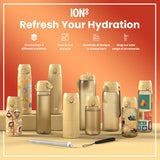 ION8 Steel Slim Leak Proof Water Bottle, Desert, 600ml