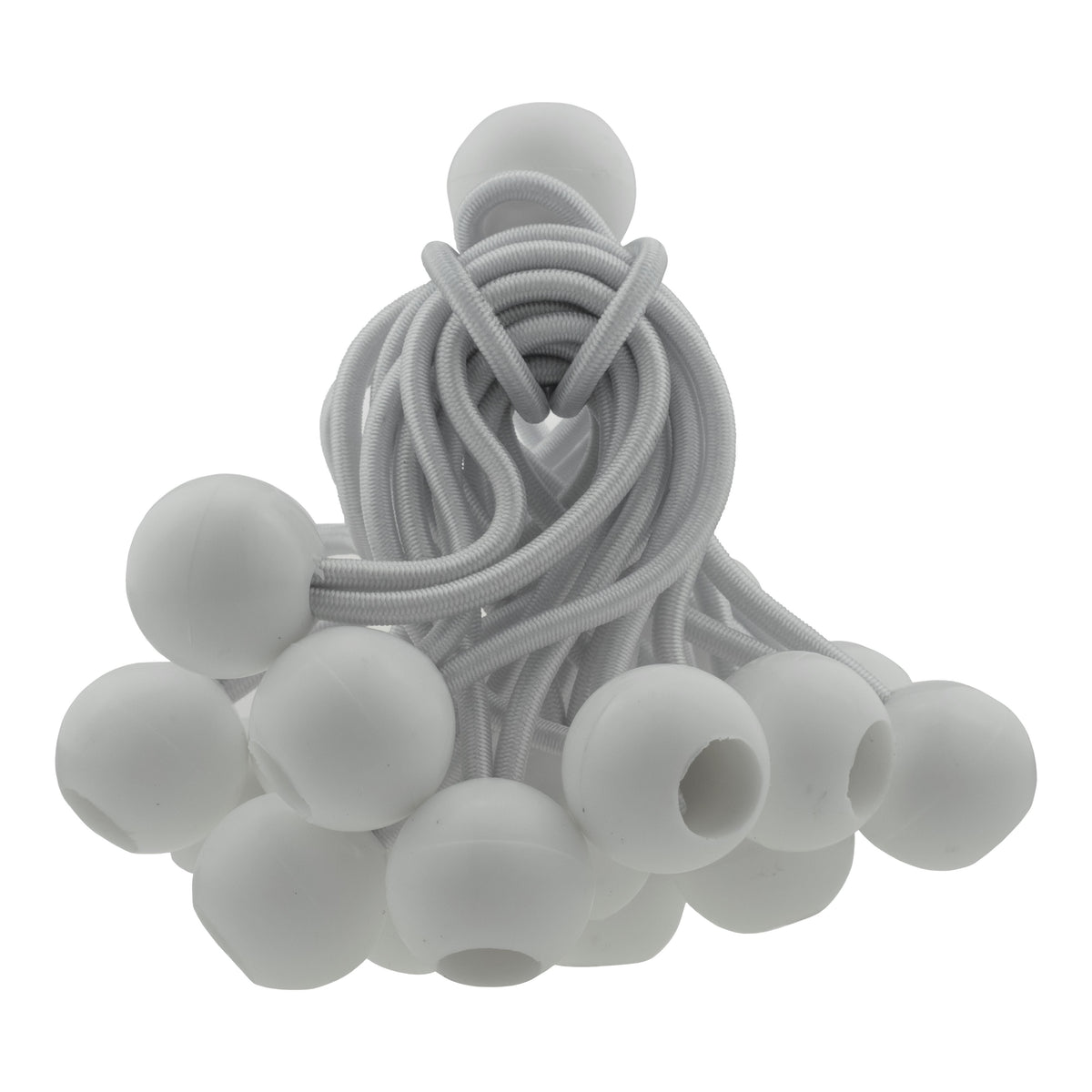 Bundle of 4 inch white bungee balls supplied with the Green S-Grade Tarpaulin with 20 x 4" Bungee Balls (White)